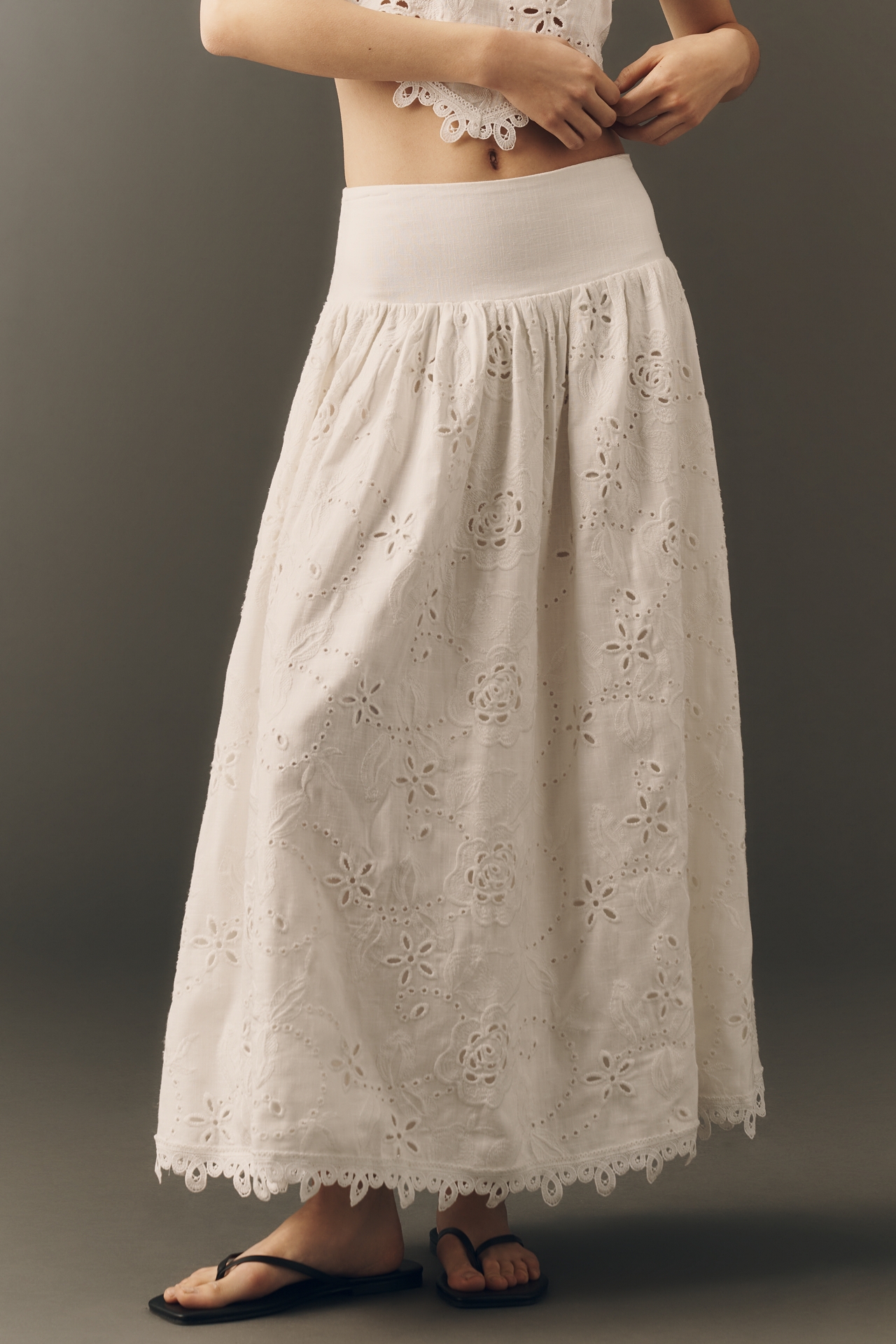 En Saison Analise Eyelet Maxi Skirt