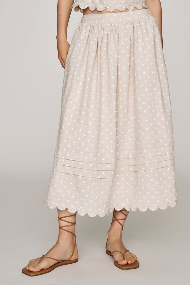 En Saison Elise Embroidered Midi Skirt #1