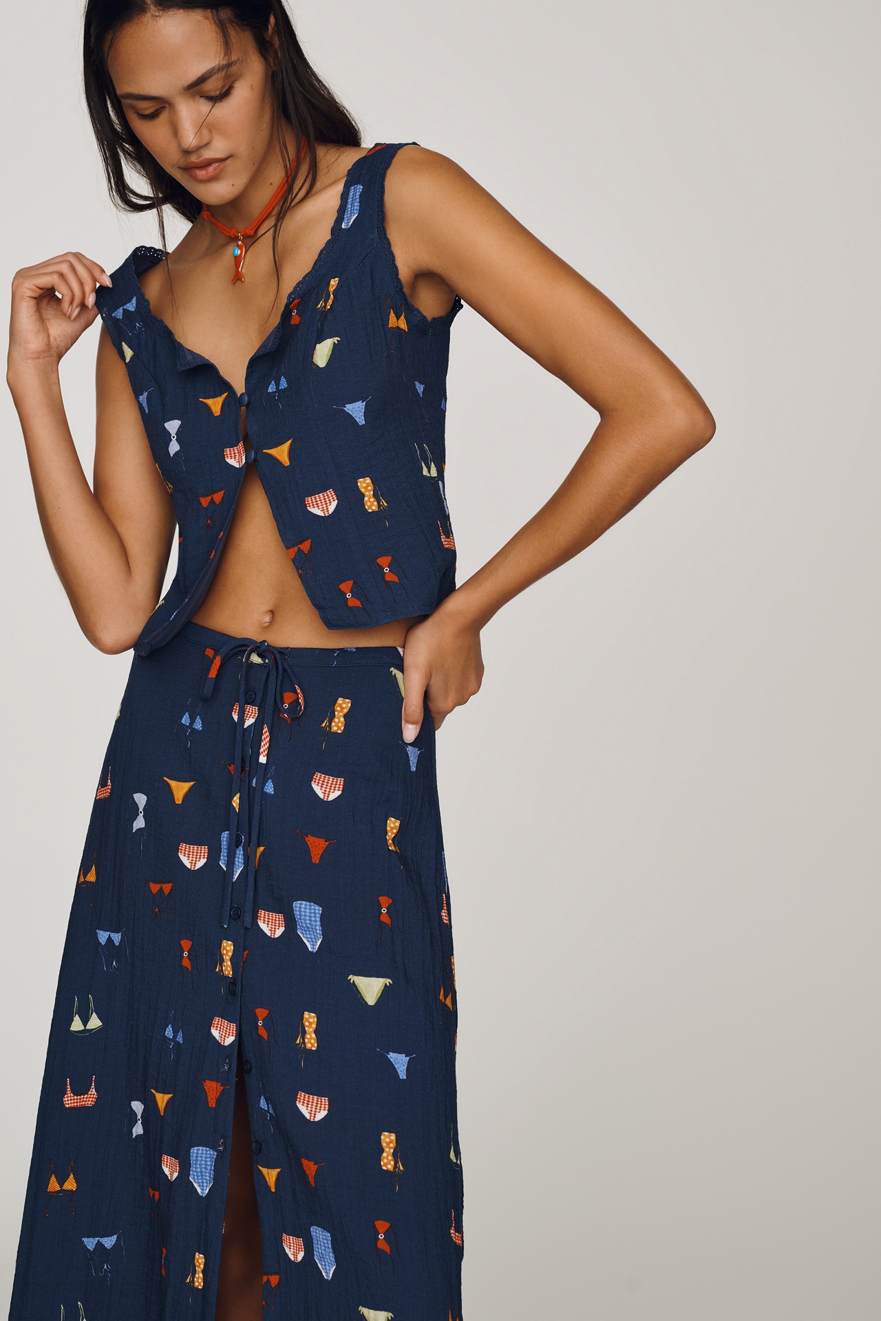 Jacquie The Label Rinni Button-Front Skirt