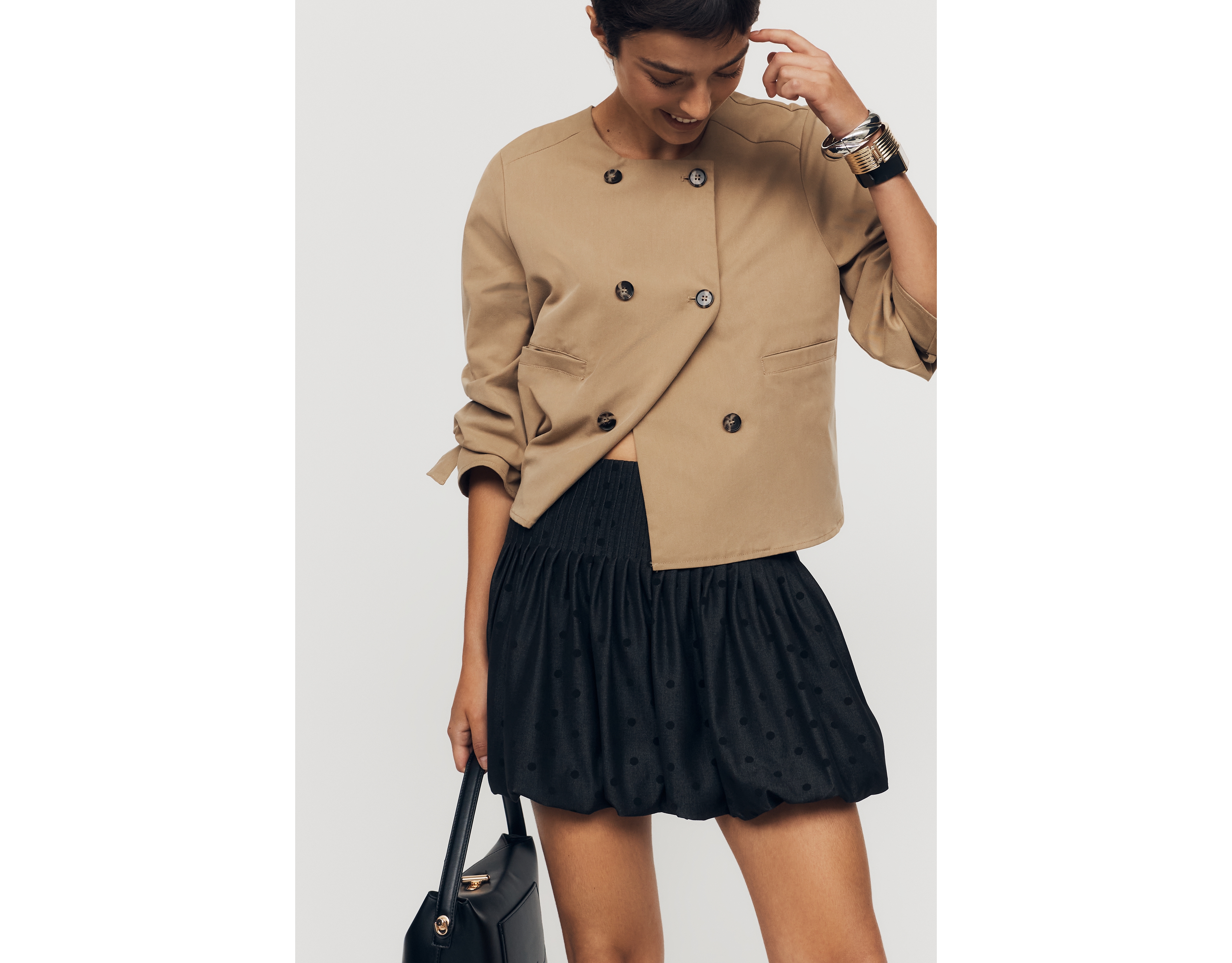 En Saison Adrianne Bubble Mini Skirt