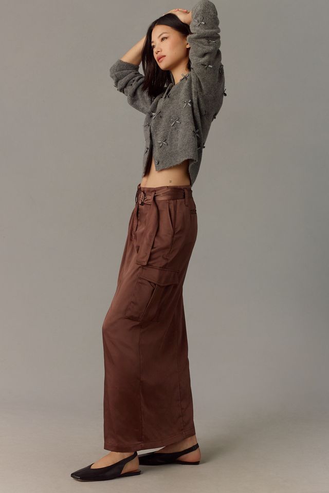 Sanctuary Classy Satin Cargo Maxi Skirt #2
