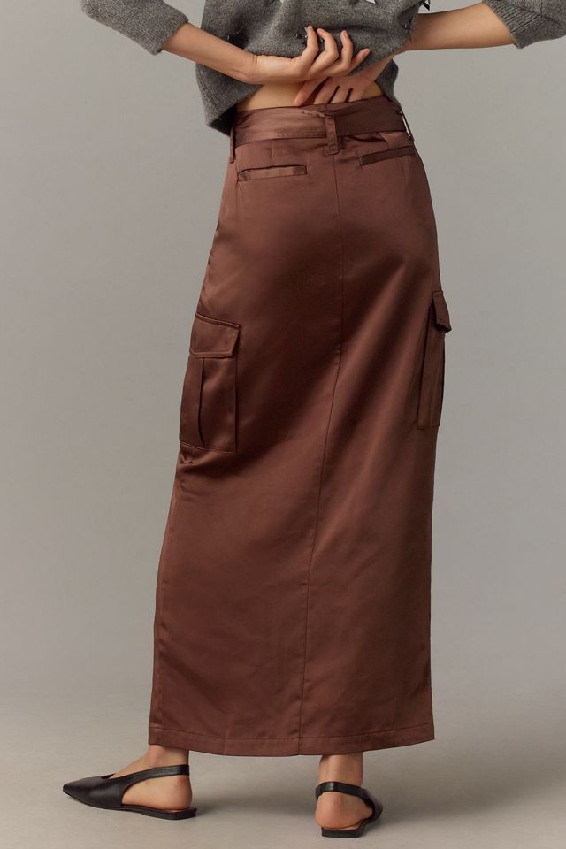 Sanctuary Classy Satin Cargo Maxi Skirt #3