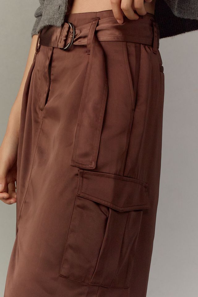 Sanctuary Classy Satin Cargo Maxi Skirt #4