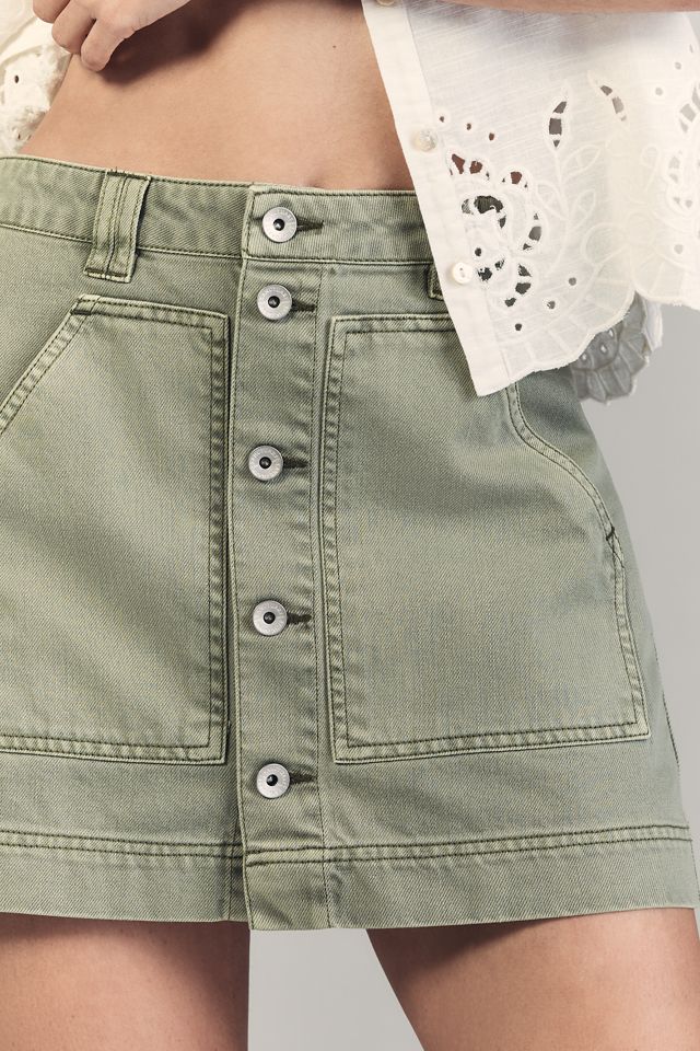 Sanctuary All Buttoned Up Utility Denim Mini Skirt #1