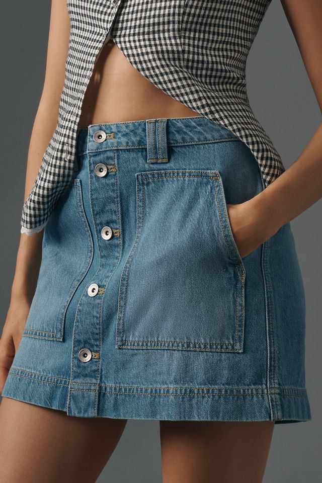 Sanctuary All Buttoned Up Utility Denim Mini Skirt #1