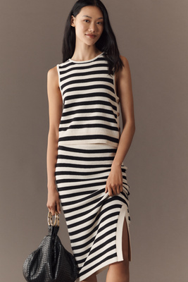 Sanctuary Side-slit Sweater Midi Skirt In Black