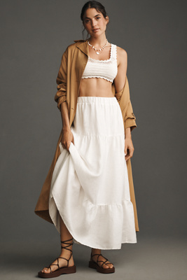 The Prairie Linen Tiered Maxi Skirt