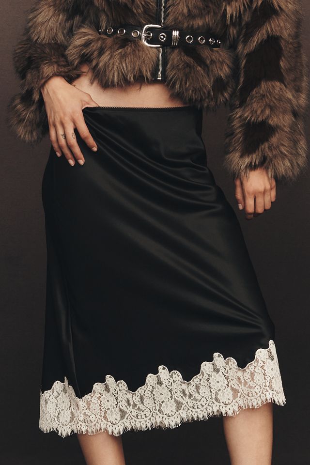 Sanctuary Lace-Trim Midi Skirt | Anthropologie
