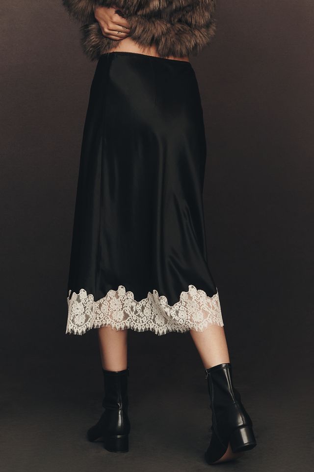 Sanctuary Lace-Trim Midi Skirt | Anthropologie