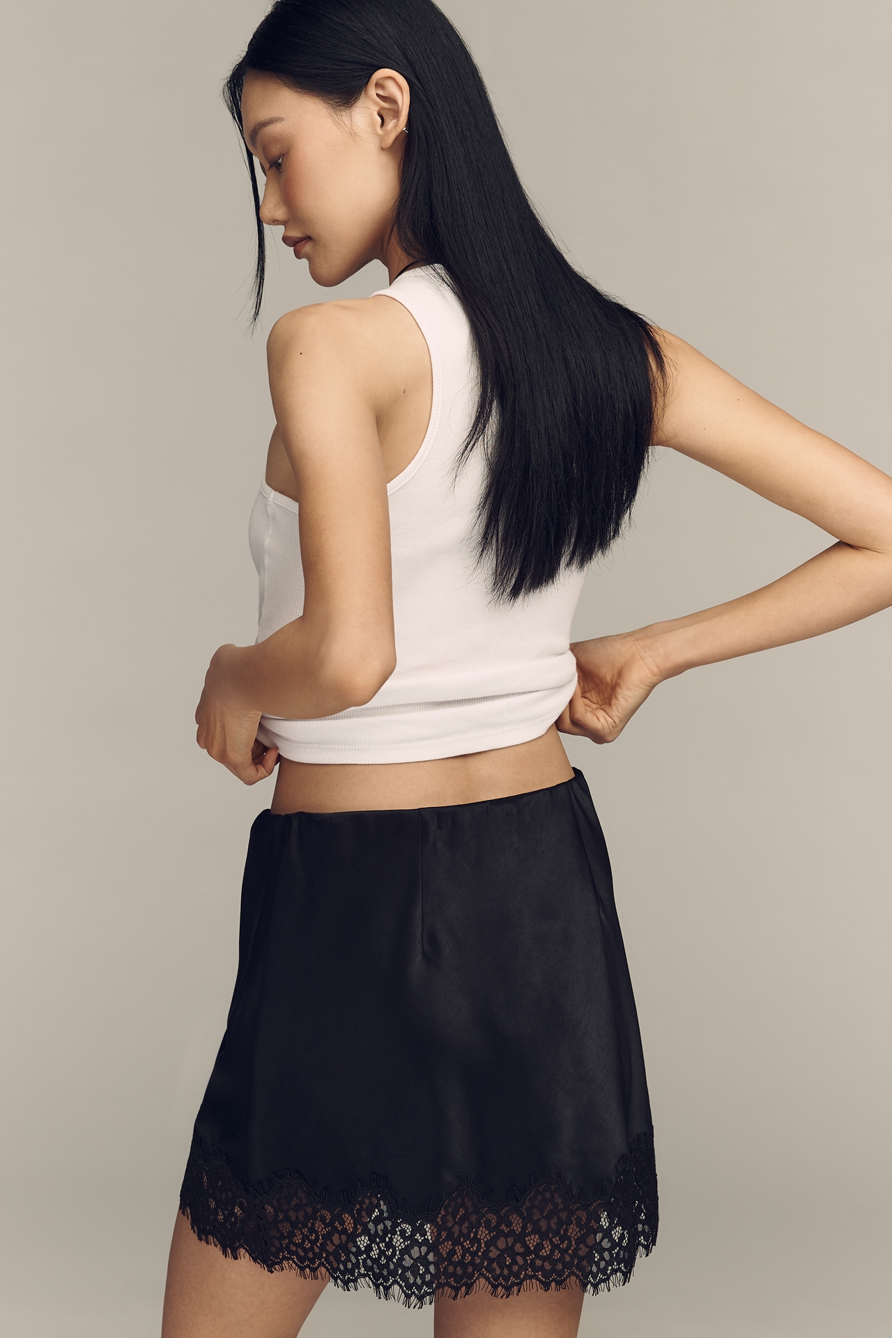 Sanctuary Satin Lace Skirt