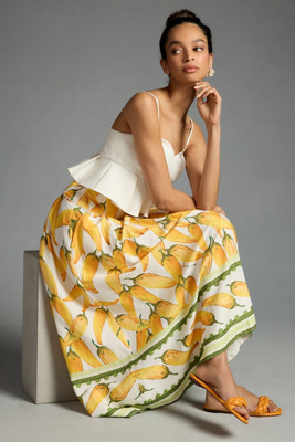 Farm Rio x Anthropologie Peppers Printed Skirt | Anthropologie