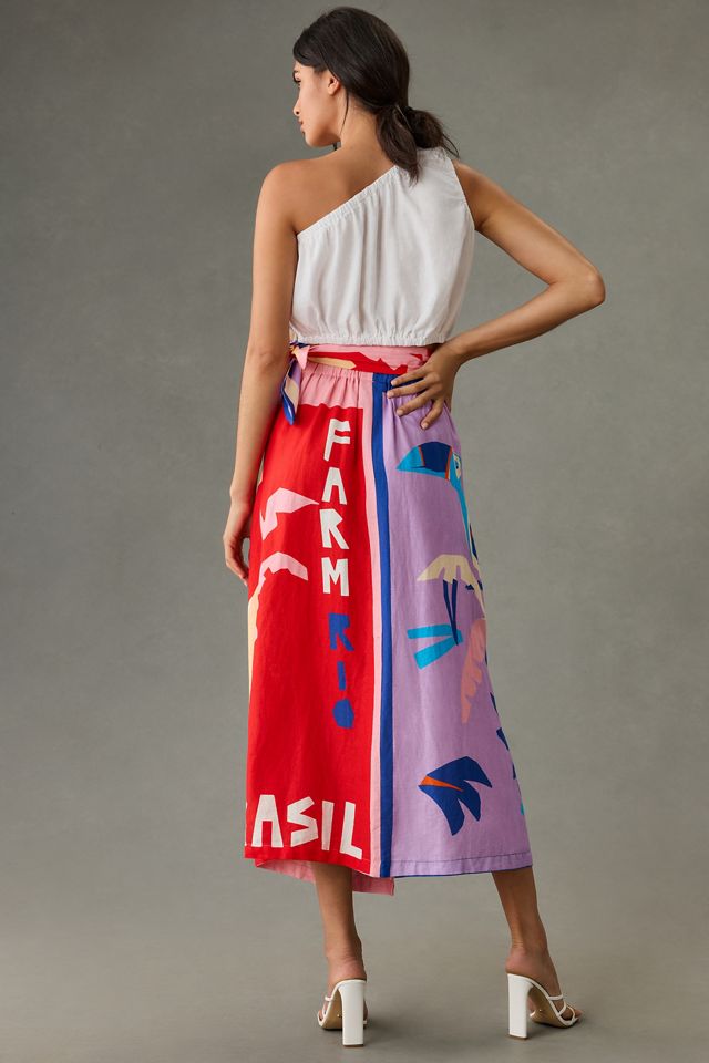 Farm Rio x Anthropologie Geo Wrap Linen Skirt #2