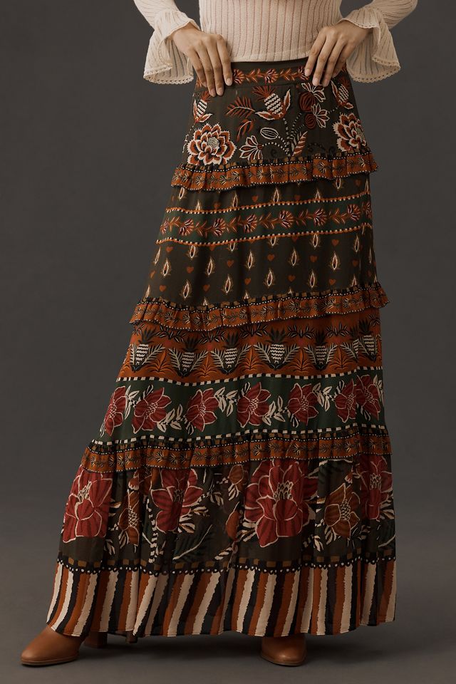 Farm Rio Ainika Floral Garden Maxi Skirt #1