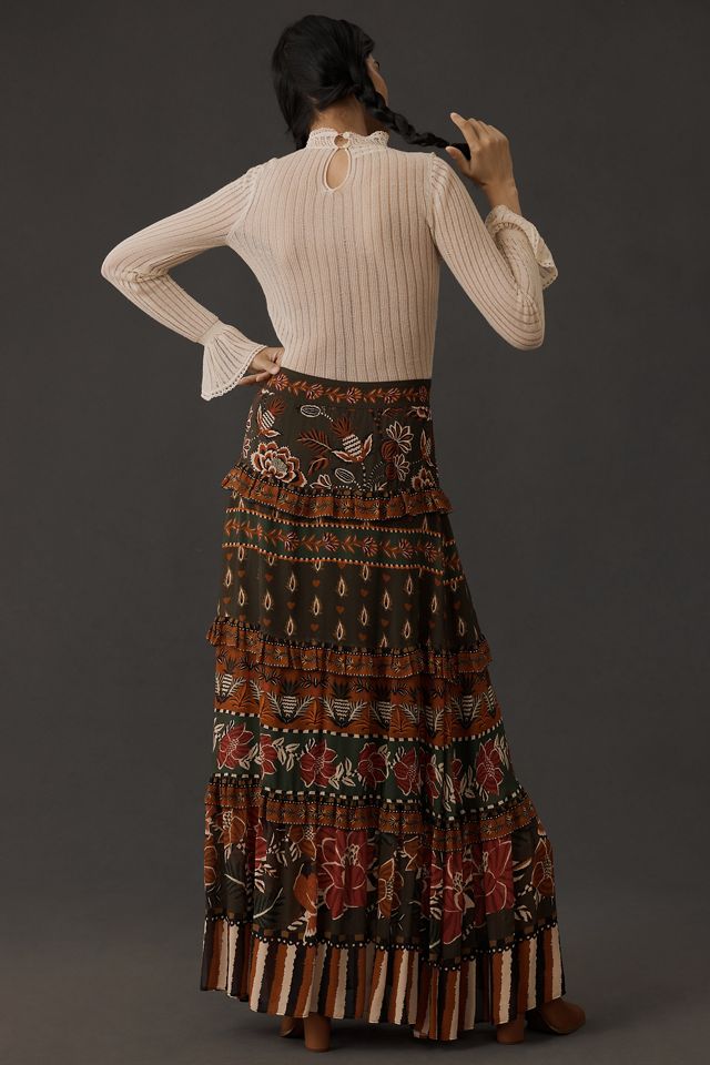 Farm Rio Ainika Floral Garden Maxi Skirt #2
