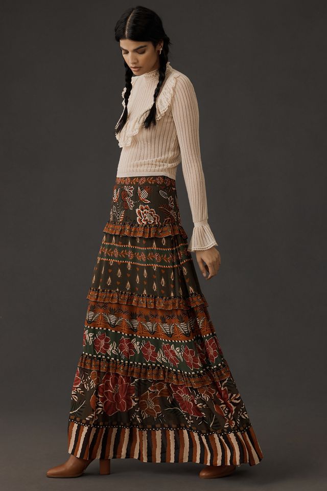 Farm Rio Ainika Floral Garden Maxi Skirt #3
