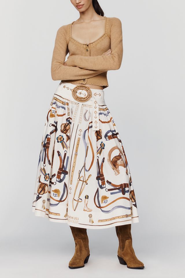 Farm Rio Equestrian Scarf Maxi Skirt #1