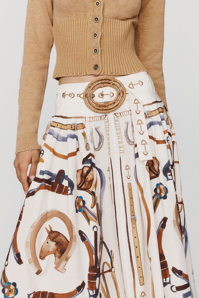 Farm Rio Equestrian Scarf Maxi Skirt #3