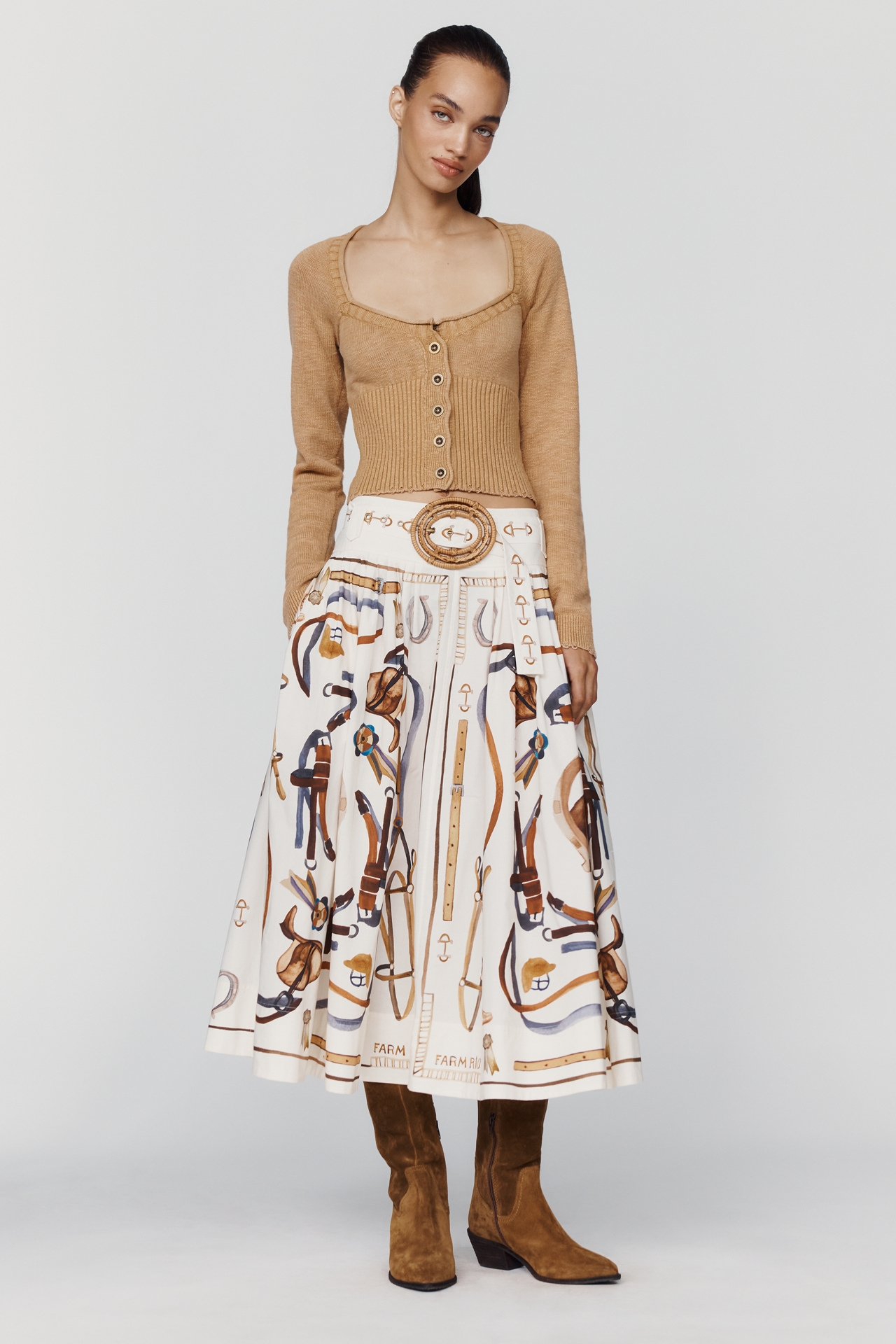Farm Rio Equestrian Scarf Maxi Skirt