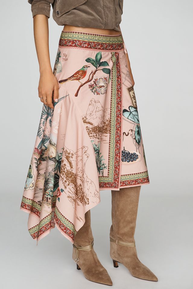 Farm Rio Poetry 100% Cotton Midi Skirt #1