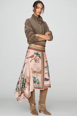 Farm Rio Poetry 100% Cotton Midi Skirt