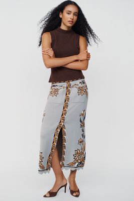 Farm Rio Stained Glass Midi Skirt