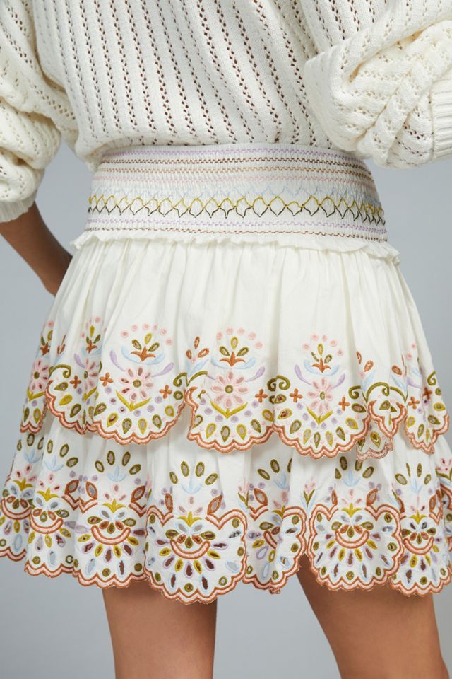Tiered Eyelet Mini Skirt #2