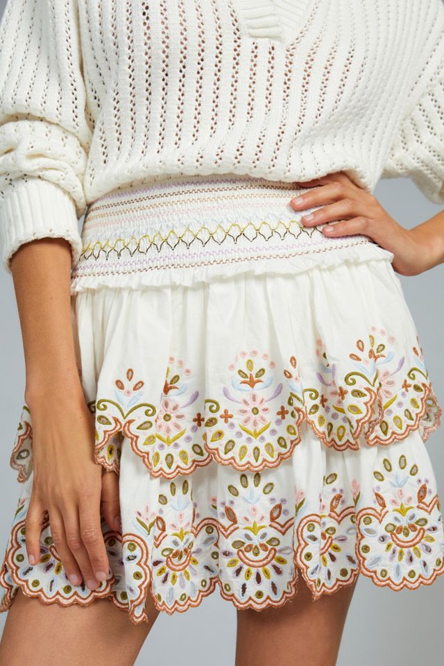 Tiered Eyelet Mini Skirt #3