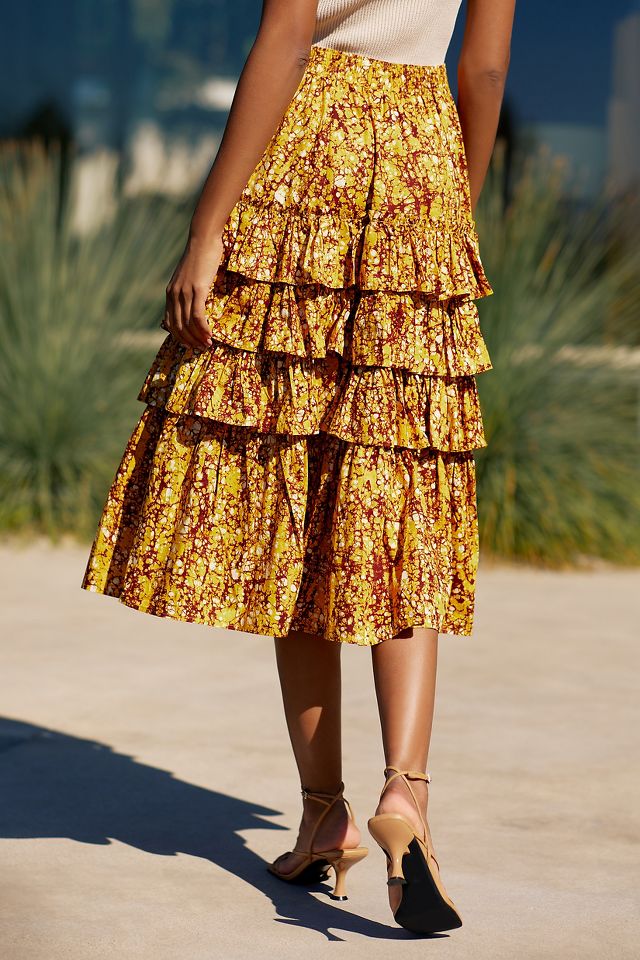 Anthropologie aurelia on sale a-line midi skirt