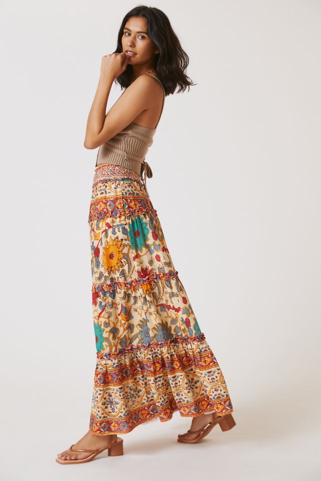 Anthropologie hot sale long skirt