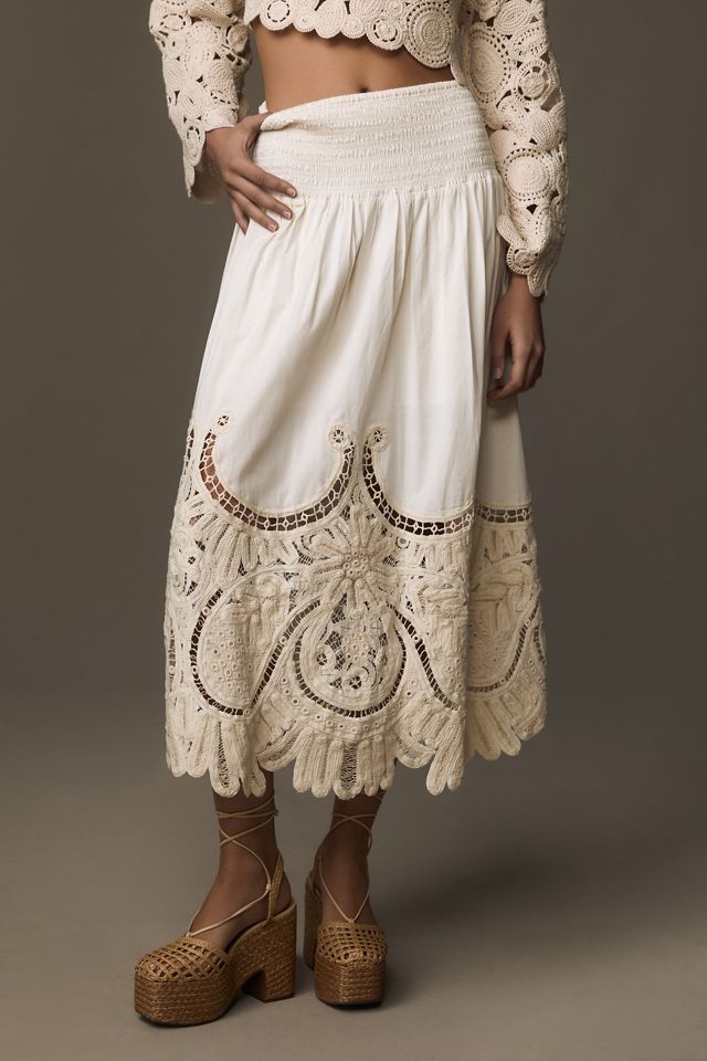Love The Label Crochet Hem Maxi Skirt | Anthropologie