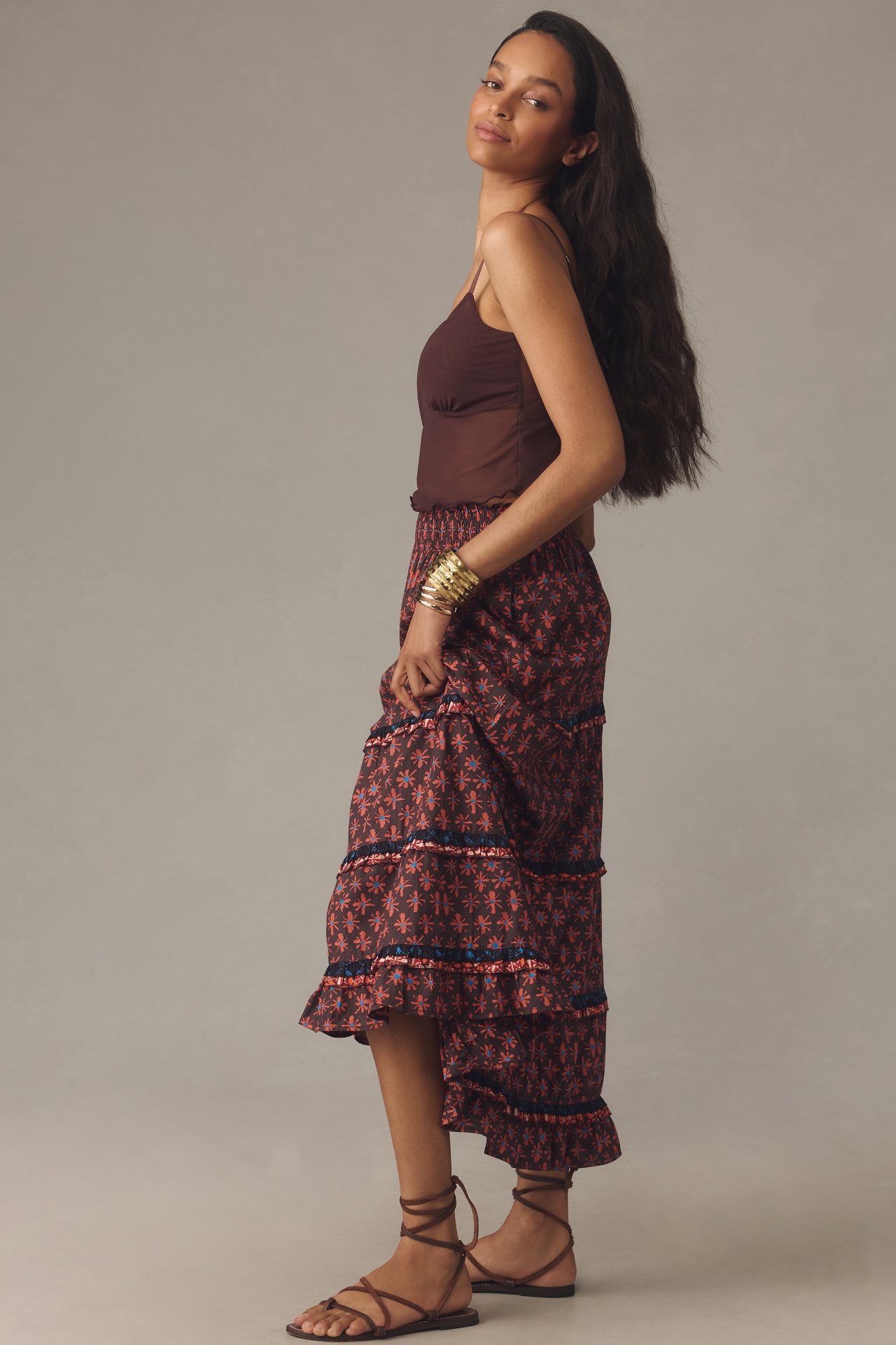 By Anthropologie Genevieve Maxi Skirt