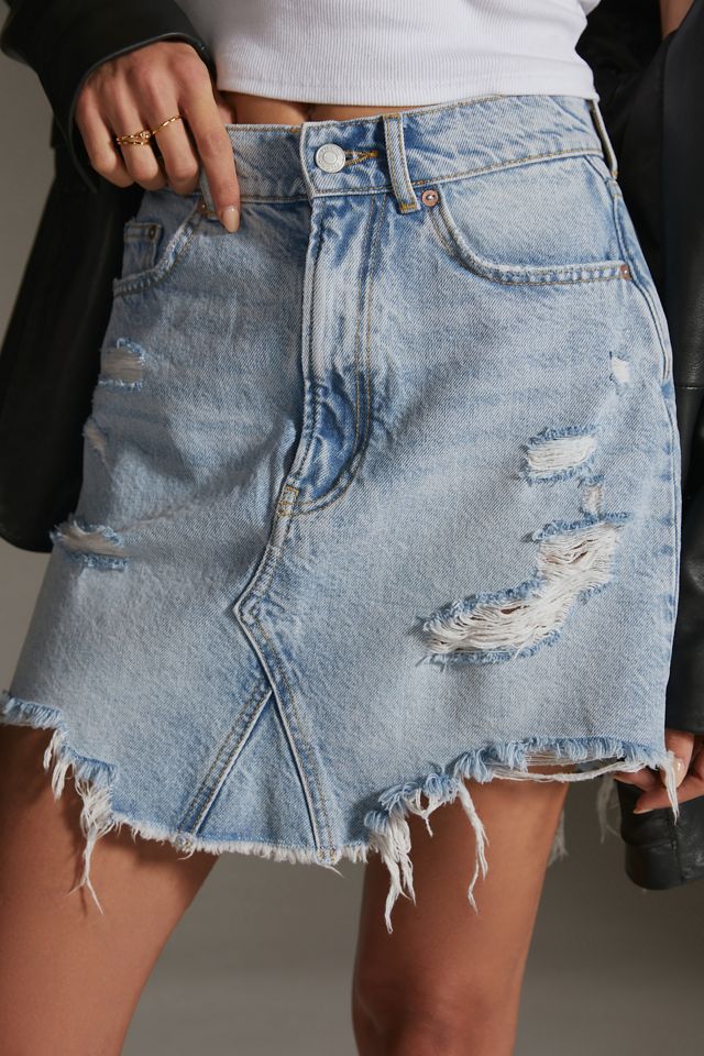 Pilcro Destroyed Denim Mini Skirt #2