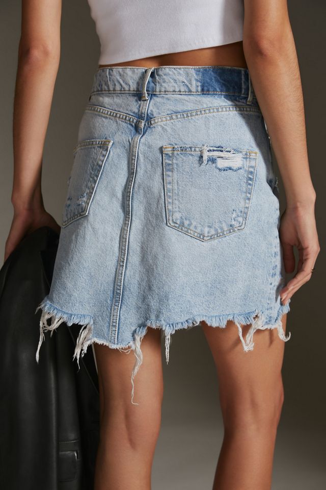 Pilcro Destroyed Denim Mini Skirt #3