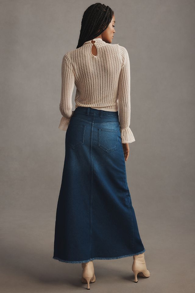 Anthropologie denim hot sale skirt