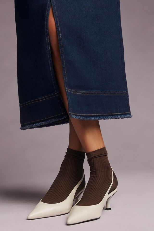 Pilcro Slit-Front Denim Skirt #5