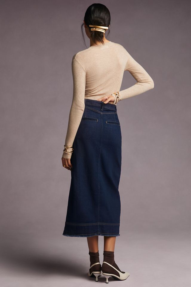 Pilcro Slit-Front Denim Skirt #6