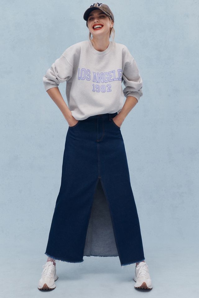 The Madi Front-Slit Denim Skirt by Pilcro #1