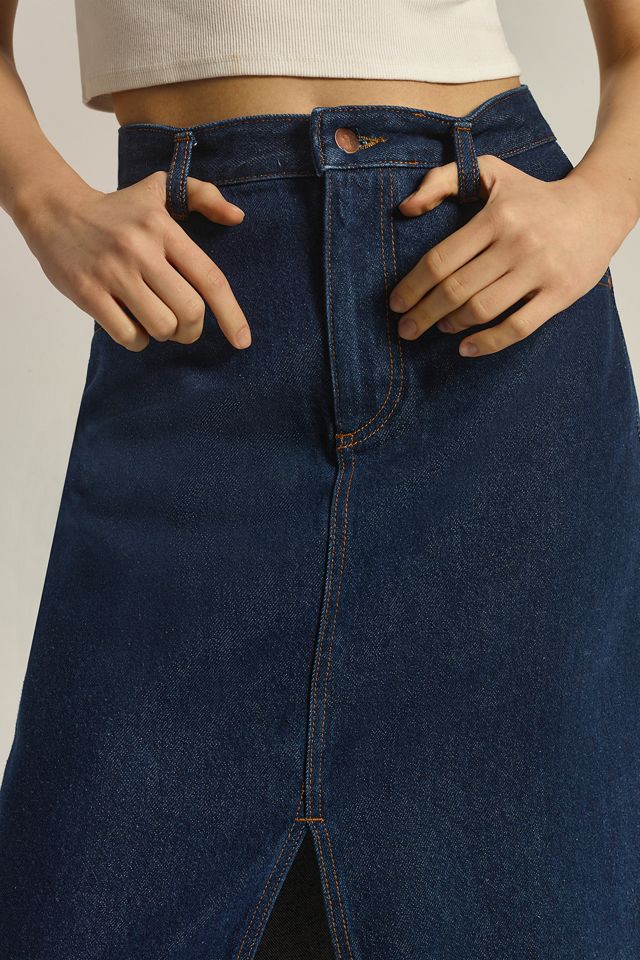 The Madi Front-Slit Denim Skirt by Pilcro #2
