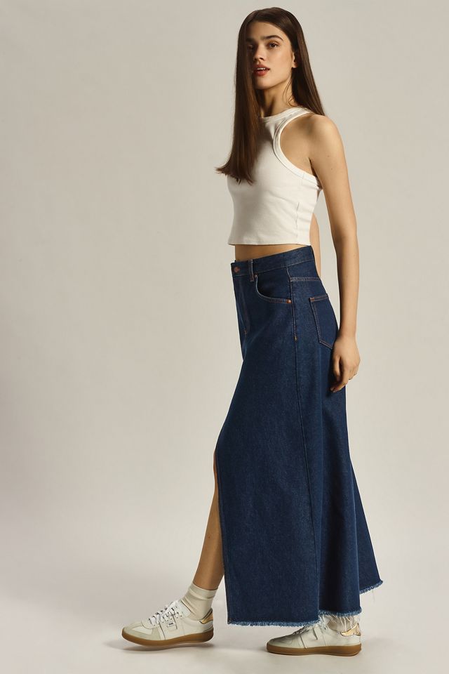 The Madi Front-Slit Denim Skirt by Pilcro #4