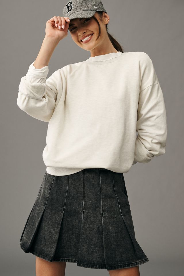 Pilcro Pleated Denim Mini Skirt #2