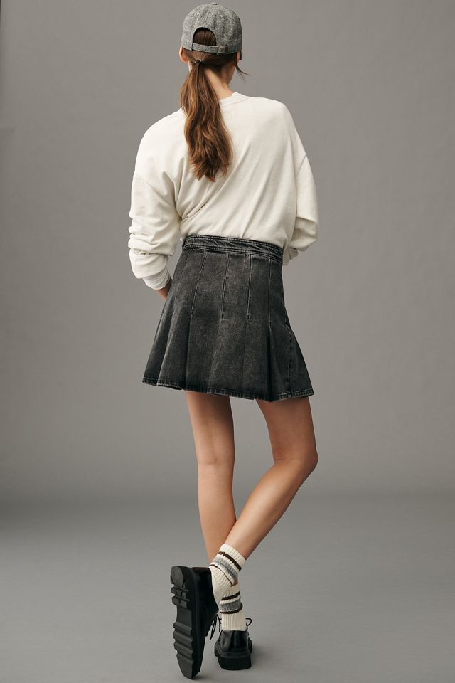 Pilcro Pleated Denim Mini Skirt #3