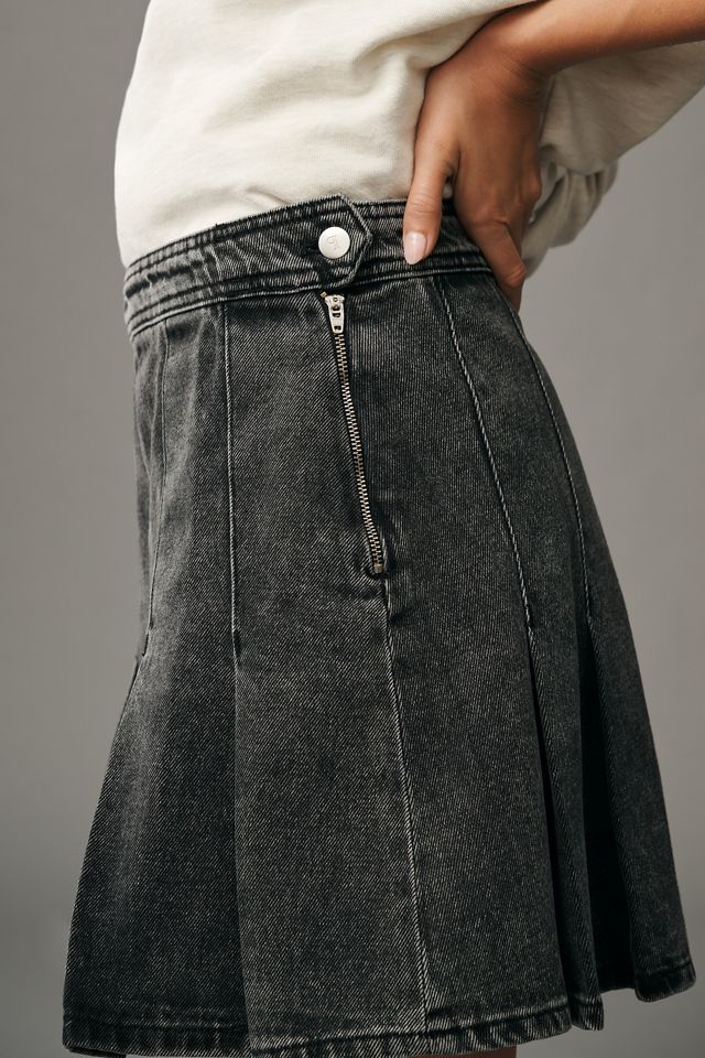 Pilcro Pleated Denim Mini Skirt #4