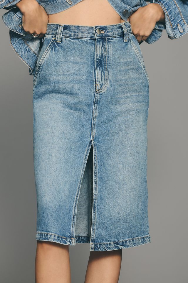 Pilcro Front-Slit Denim Skirt #1