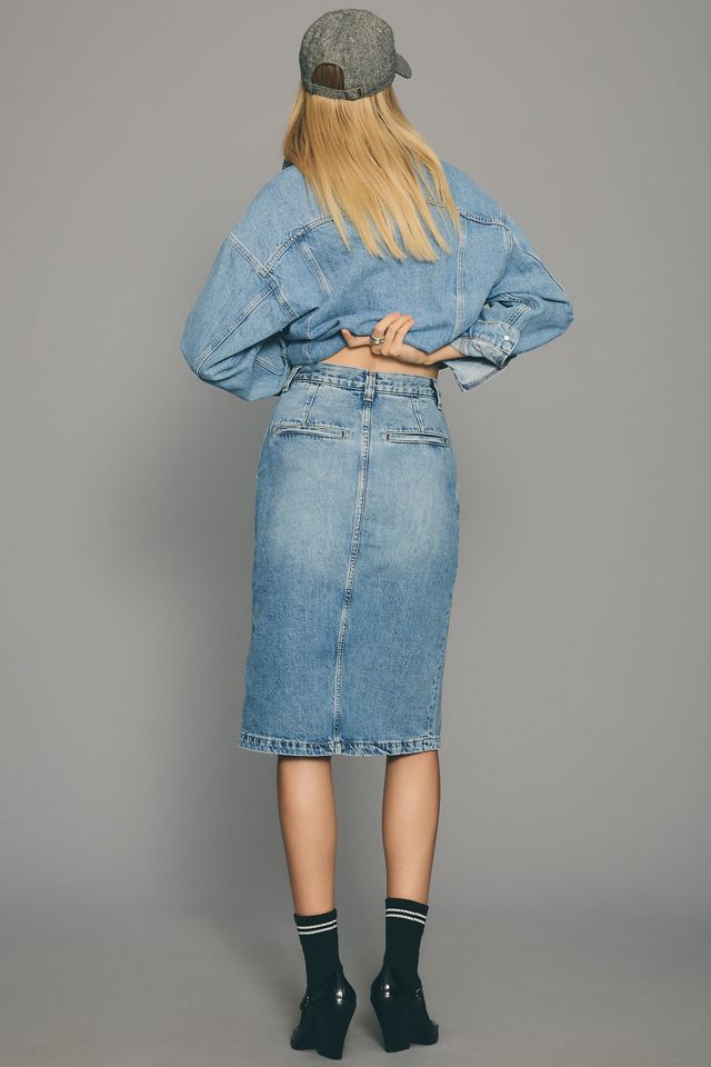 Pilcro Front-Slit Denim Skirt #2