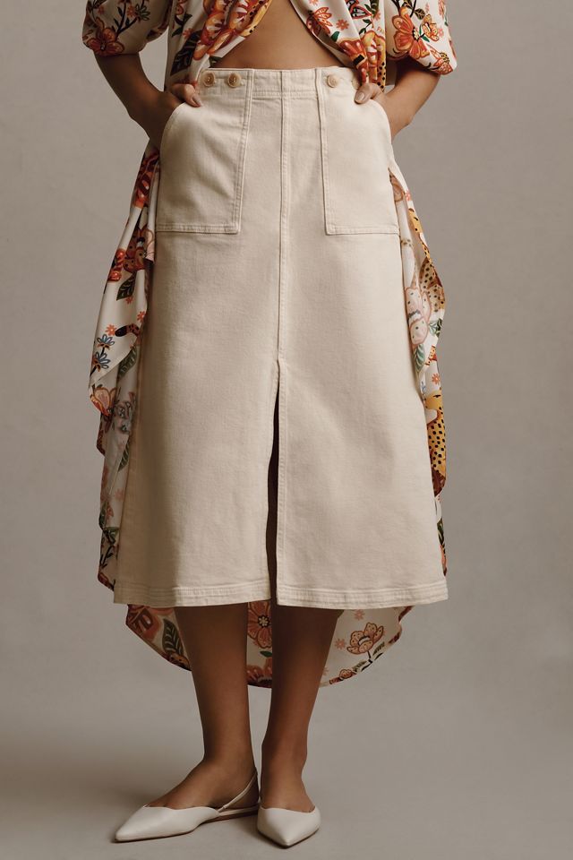 The Kit Denim Midi Skirt by Pilcro #1
