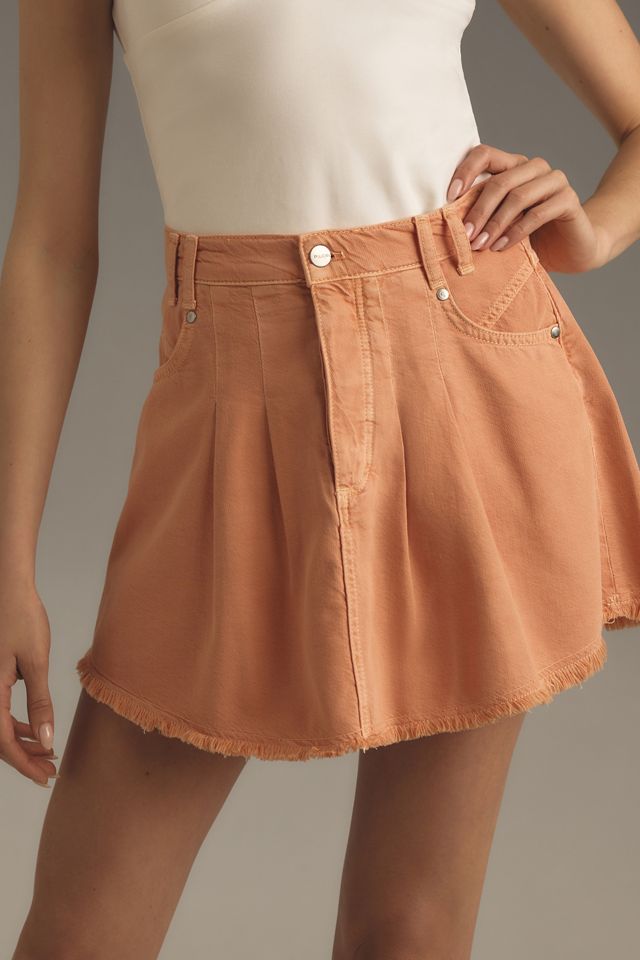 Pilcro Pleated Micro Denim Skirt #1