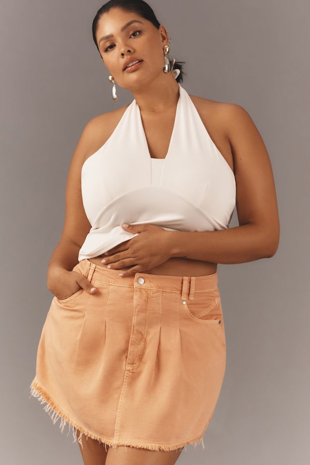 Pilcro Pleated Micro Denim Skirt #4