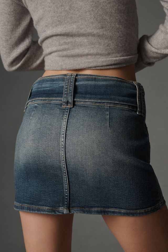 Pilcro Belted Denim Micro Skirt #3