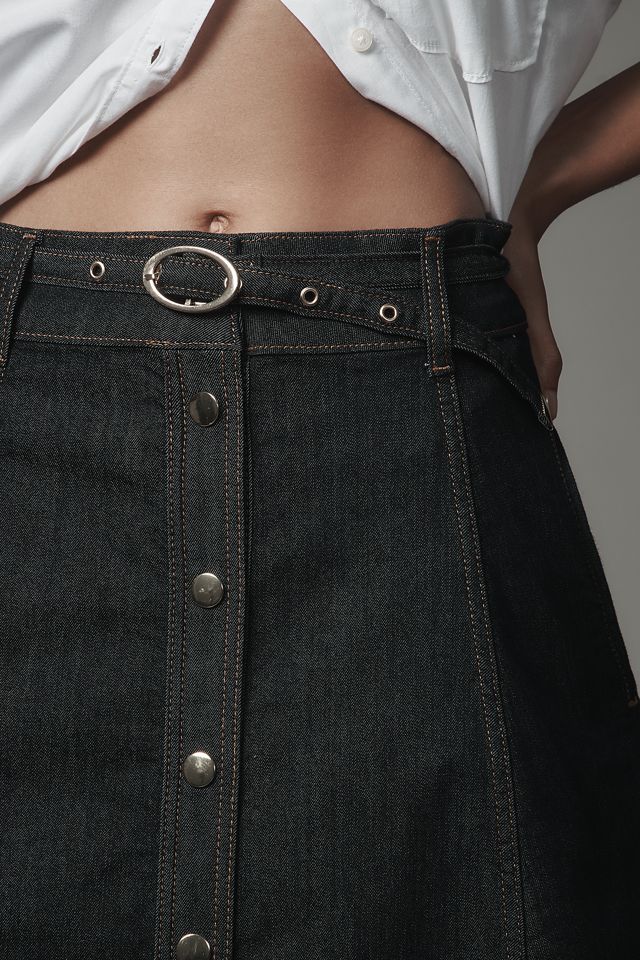 Pilcro Button-Front Denim Midi Skirt #3