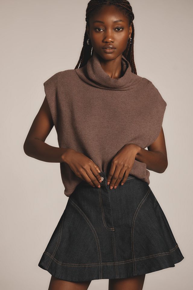 Pilcro Sculpted Denim Mini Skirt | Anthropologie